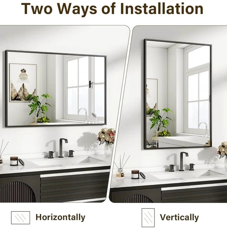 New in Box 30”x20” Bathroom Mirror Black - photo 5