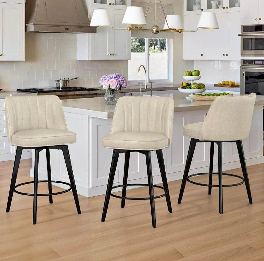 New in Box Beige Bar Stools Set of 2