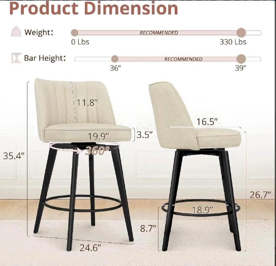 New in Box Beige Bar Stools Set of 2 - photo 2