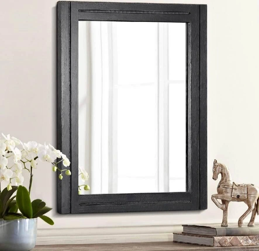 New in Box Black Wood Frame Mirror 50x40cm