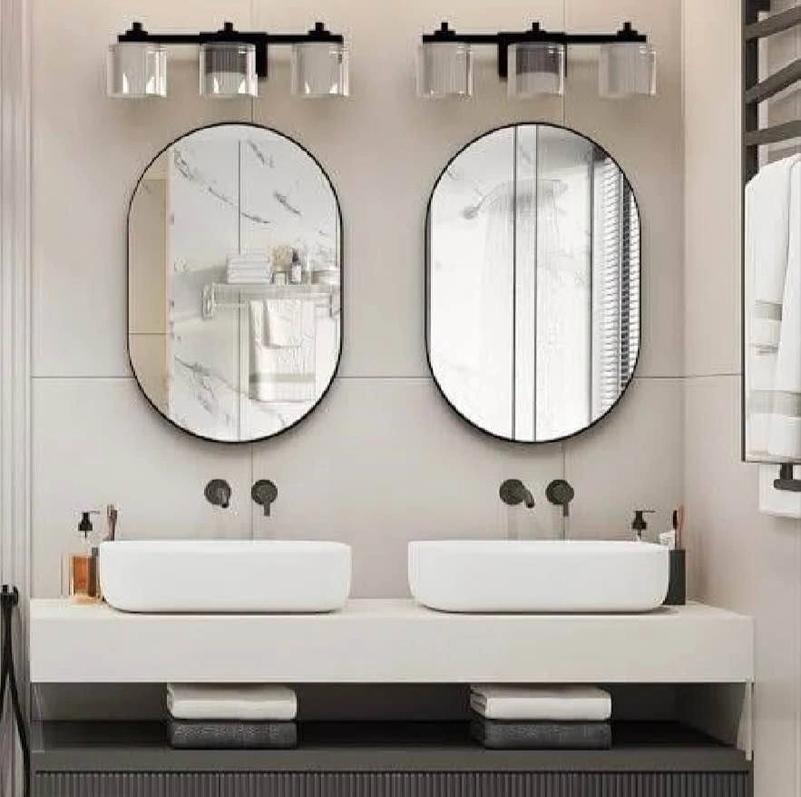 New in Box Oval Bathroom Mirror, Black, 20"x30" - photo 2