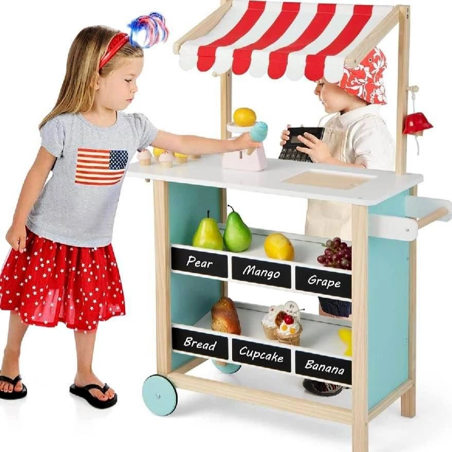 New in Box Costzon Wooden Grocery Playset
