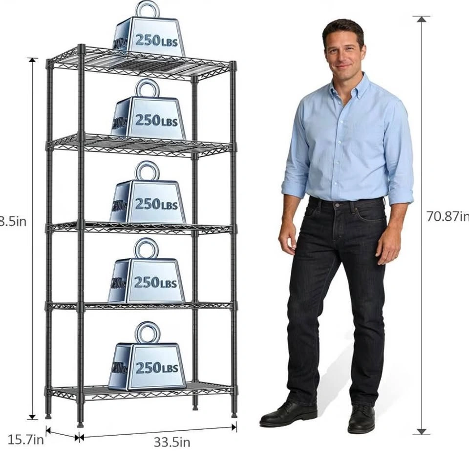 Brand New in Box 5-Tier Heavy Duty Metal Storage Shelves - photo 2