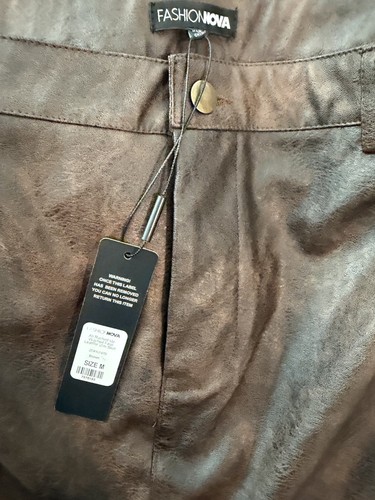Fashion Nova Juniors Faux Leather Mini Skirt Brown Size M NWT - photo 3
