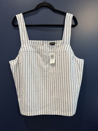 NWT Torrid Linen Striped Preppy Button Down Tank Plus Size 2X - photo 2