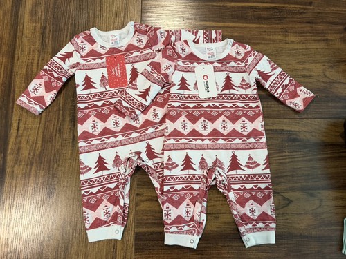 NWT Lot of 2 Baby Christmas Themed One Piece Long Sleeve Outfits