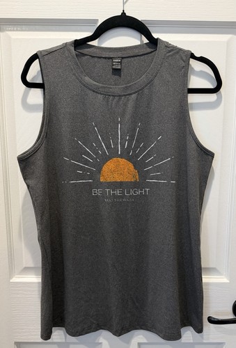 “Be The Light” Women’s LARGE Tank Top Gray Sleeveless Shirt