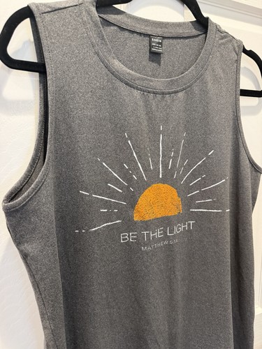 “Be The Light” Women’s LARGE Tank Top Gray Sleeveless Shirt - photo 5