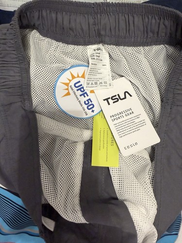 NWT TSLA Men’s Colorblock Swim Board Shorts Gray Blue Pink Size - photo 3