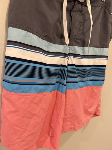 NWT TSLA Men’s Colorblock Swim Board Shorts Gray Blue Pink Size - photo 5