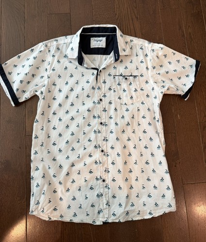 Voyage Big Boy Nautical Button Down Shirt Size 14/16