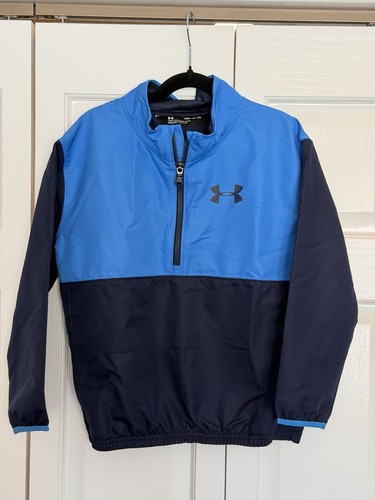 Under Armour 1/4 Zip Windbreaker Pullover Youth Small Blue