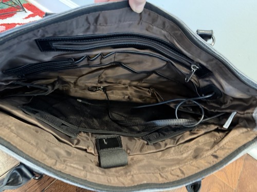 Canvas and leather laptop tote, Relavel, Adapter & Charger - photo 3