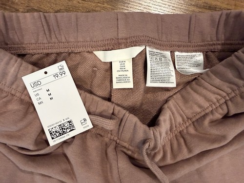 NEW Women's H&M Mauve Wide Leg Sweatpants, MEDIUM - photo 2