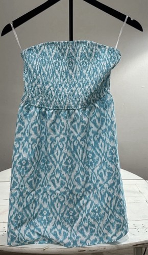 Sylviya Summer Casual Paisley Printed Tube Dress Mint Blue Sz L - photo 2