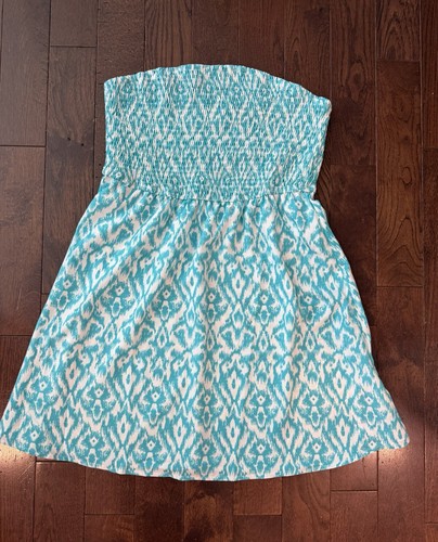 Sylviya Summer Casual Paisley Printed Tube Dress Mint Blue Sz L - photo 4