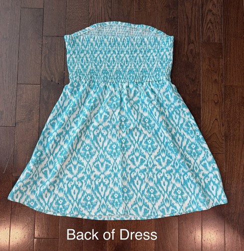 Sylviya Summer Casual Paisley Printed Tube Dress Mint Blue Sz L - photo 5