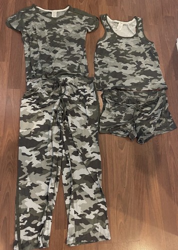 Lucky Brand 4 Piece Pajama Set Women's Large Green Camo - photo 2