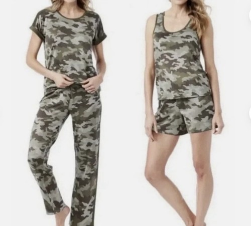 Lucky Brand 4 Piece Pajama Set Women's Large Green Camo - photo 3