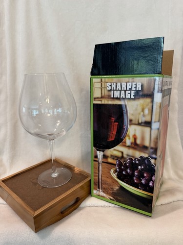 NIB Sharper Image Oversized Wine Glass - Holds Full Bottle