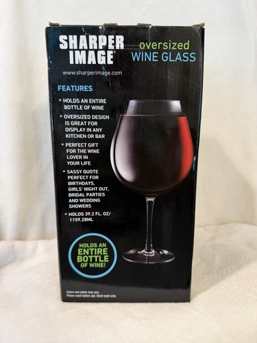 NIB Sharper Image Oversized Wine Glass - Holds Full Bottle - photo 5