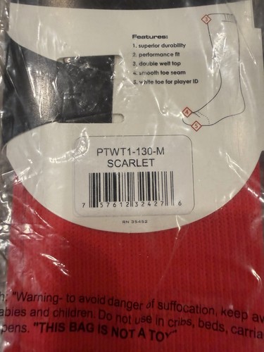 TCK Baseball Softball Socks Scarlet and Columbia Blue New with T - photo 3