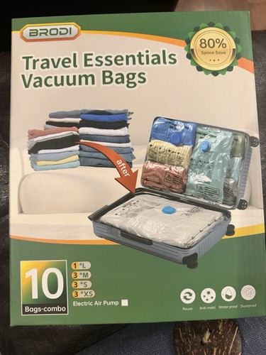 10 Combo Pack Travel Vacuum Bags - Multi-Size Compression Bags