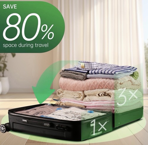 10 Combo Pack Travel Vacuum Bags - Multi-Size Compression Bags - photo 3
