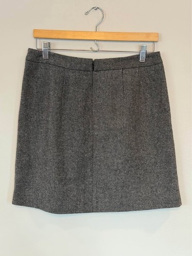 Ann Taylor Loft Grey Tweed Mini Skirt Button Detail Wool Blend - photo 4