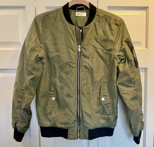Olive Green H&M Bomber Jacket Youth 12/14Y
