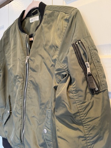 Olive Green H&M Bomber Jacket Youth 12/14Y - photo 2