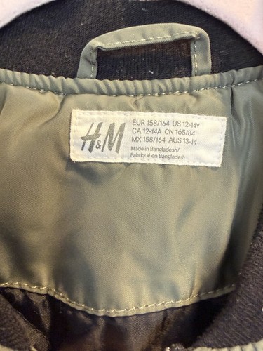 Olive Green H&M Bomber Jacket Youth 12/14Y - photo 4
