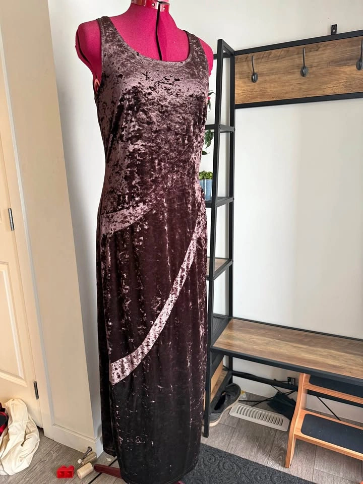 Brown Velvet Maxi Dress