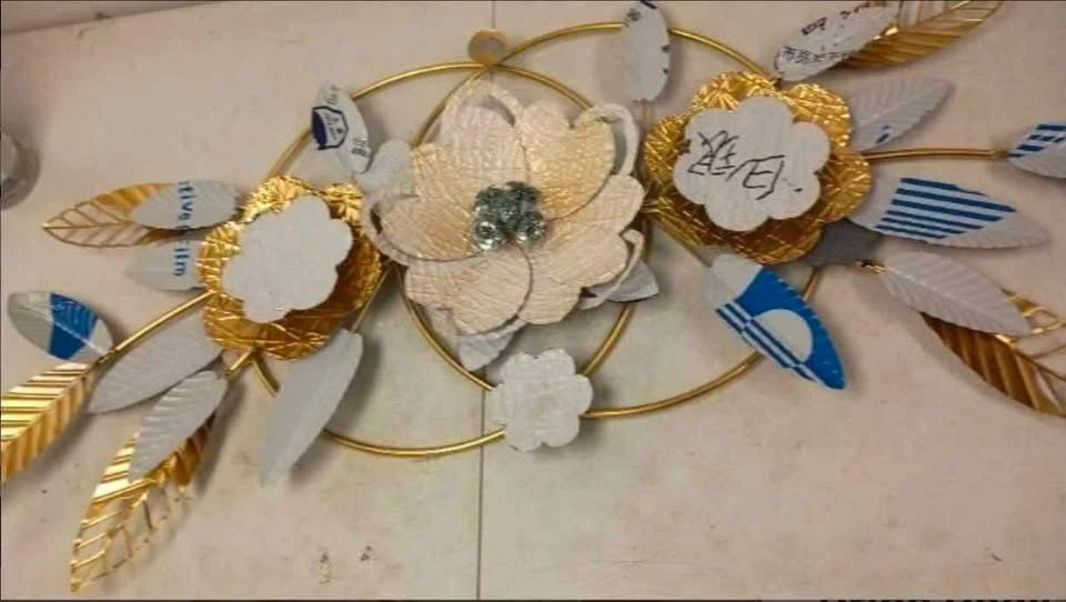 Large Metal Flower Wall Art 3D Floral 52" x 24" - photo 2