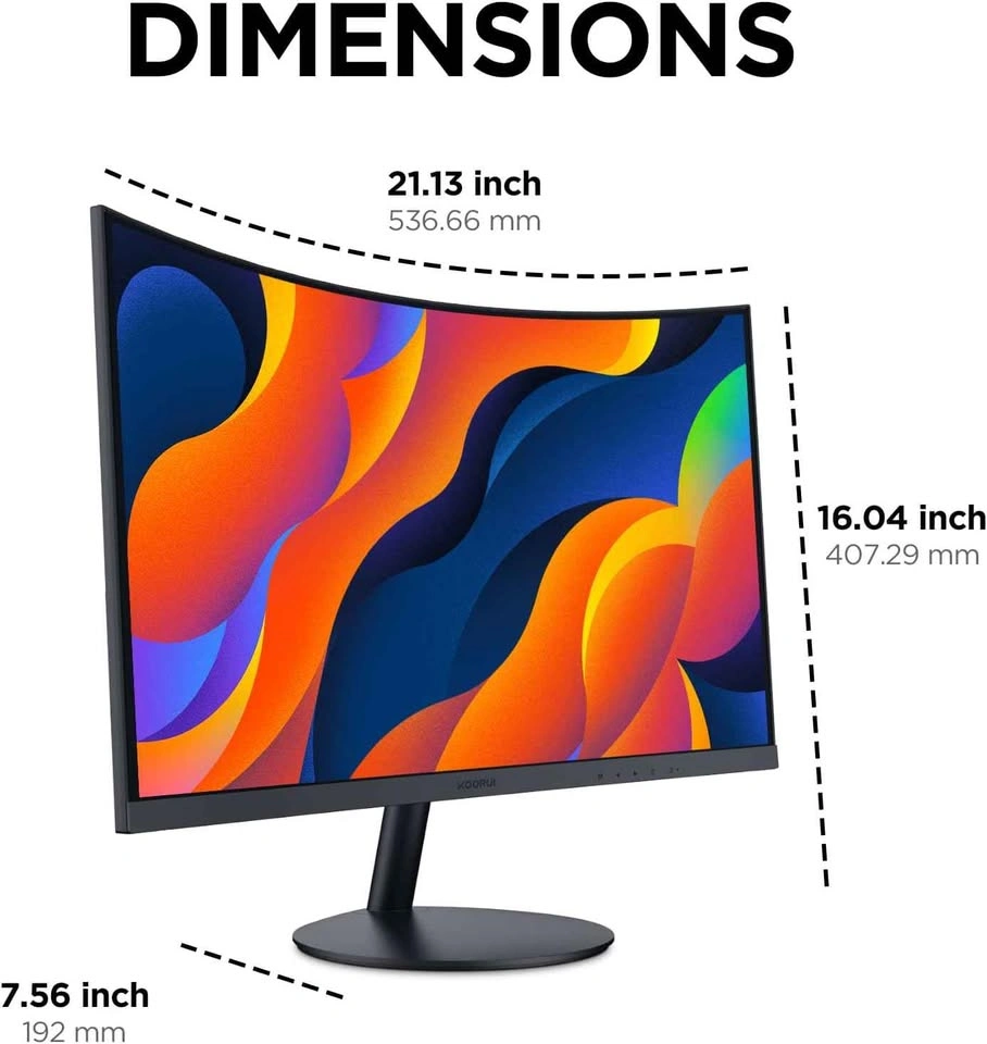 KOORUI 24 Inch FHD 1500R Curved Computer Monitor 100Hz - photo 4