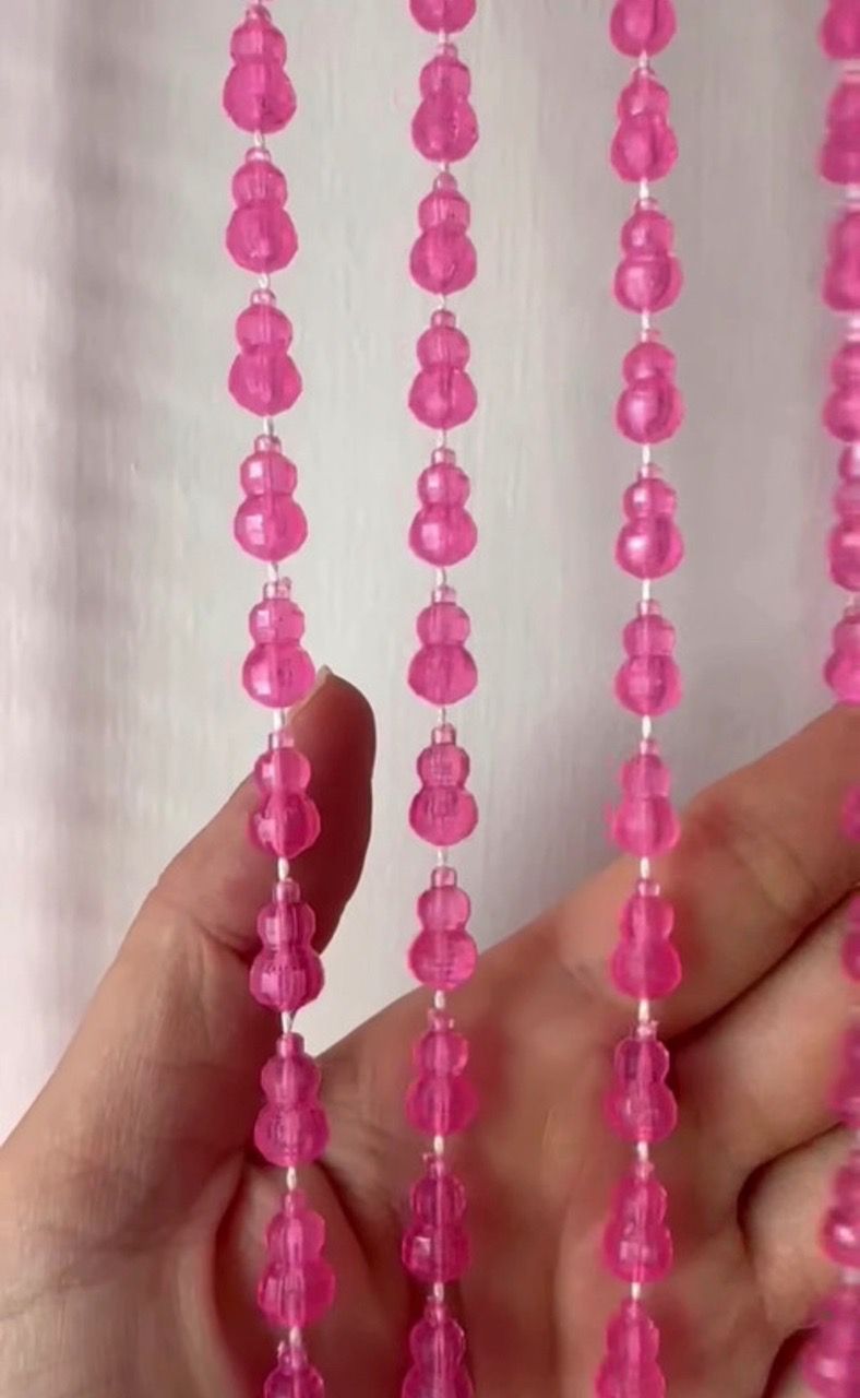 Hot Pink Beaded Curtain