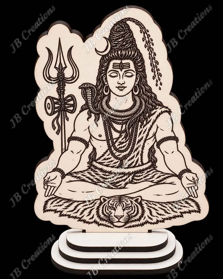 Laser Engraved Double-Sided Hindu Wooden Décor - photo 2