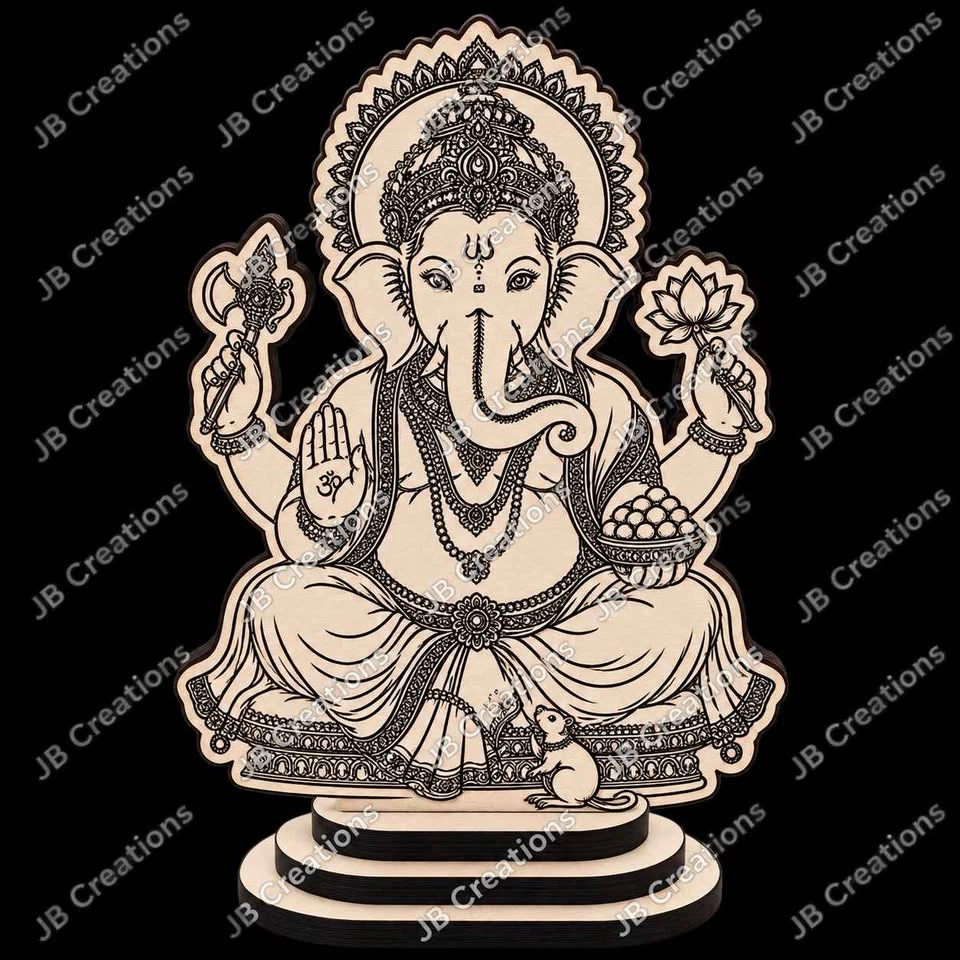 Laser Engraved Double-Sided Hindu Wooden Décor - photo 5