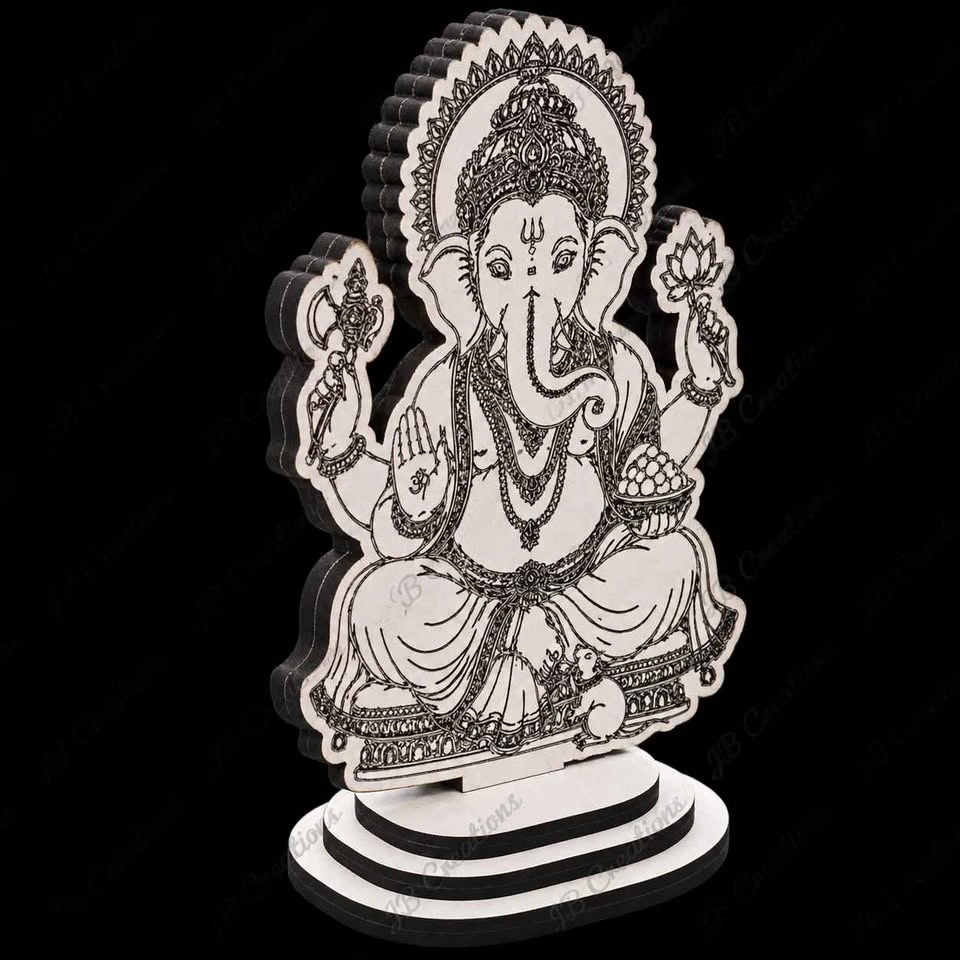 Elegant Lord Ganesha Wooden Décor – Handmade by JB Creations - photo 2