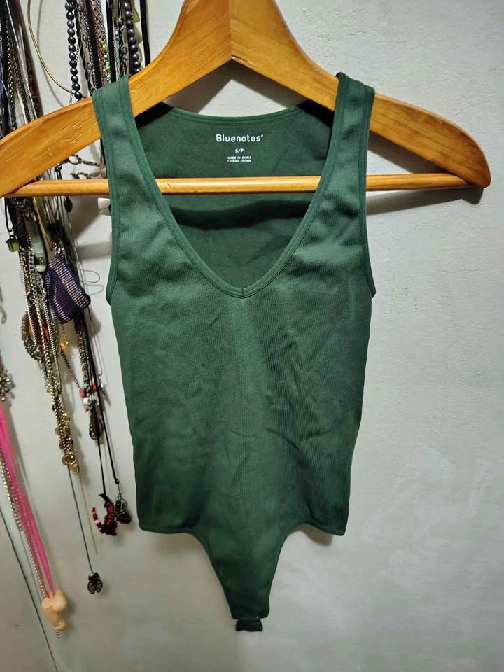 Small - Green Thong Bodysuit