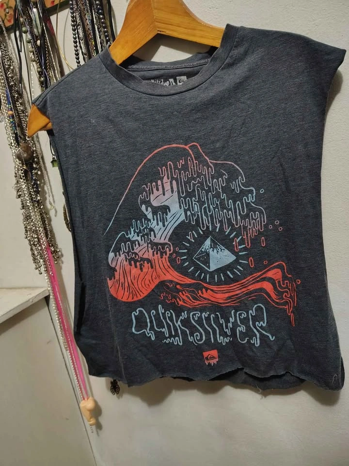 Medium - cool cropped tank "quicksilver" - photo 2