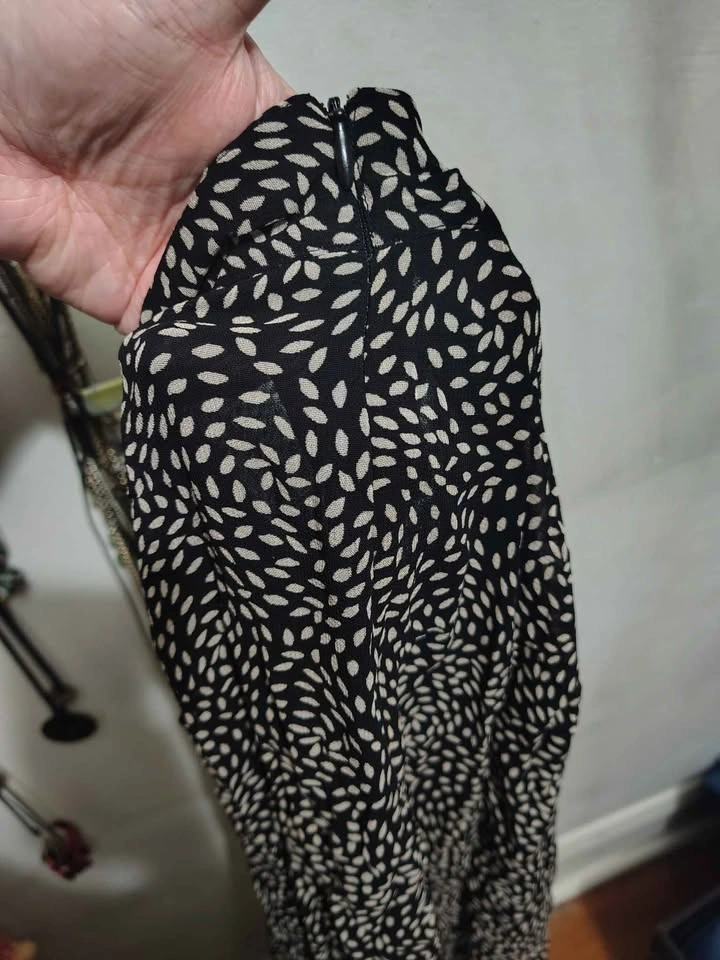 Asian Size M - Split Leg Pants With Leaf Print - photo 4