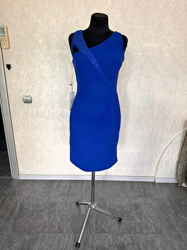 Brand New Royal Blue Dress with Sequin Detail – Size 38