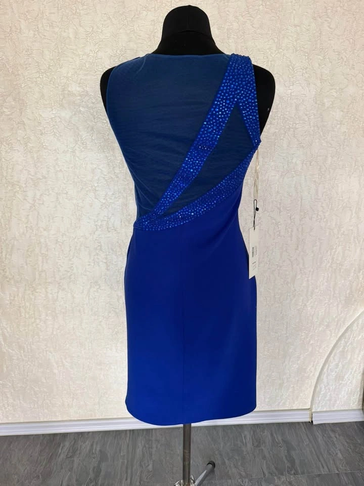 Brand New Royal Blue Dress with Sequin Detail – Size 38 - photo 3