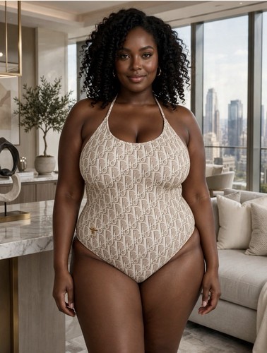Dior Beige Logo Monogram Halter One Piece Swimsuit L - photo 3
