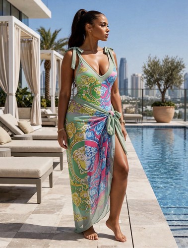 Multicolor Paisley Swimdress Women’s M Regular 4 Piece - photo 2