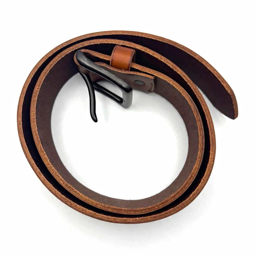 Men's Brown Solid Adjustable Belt Size 30 with Black Buckle