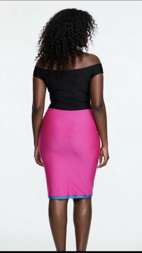 Off Shoulder Colorblock Bodycon Sheath Dress Spandex M - photo 2