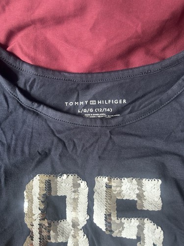 Tommy Hilfiger Girls Navy Long Sleeve Graphic Print Sequin Crew - photo 3