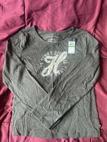 Tommy Hilfiger Girls Charcoal Heather Logo Long Sleeve Tee L - photo 2